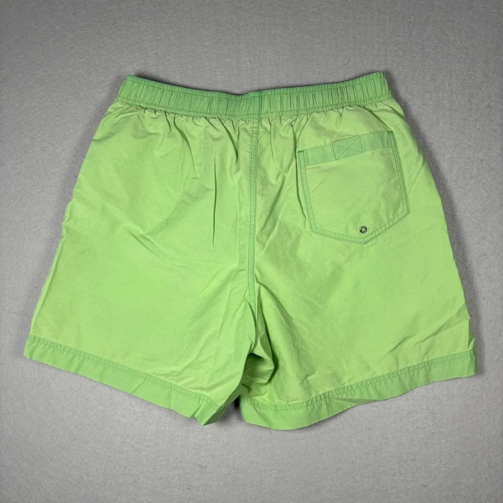 Polo Sport Mens Medium M Green Swim Trunks Shorts Pony Faded Lined Vintage VTG
